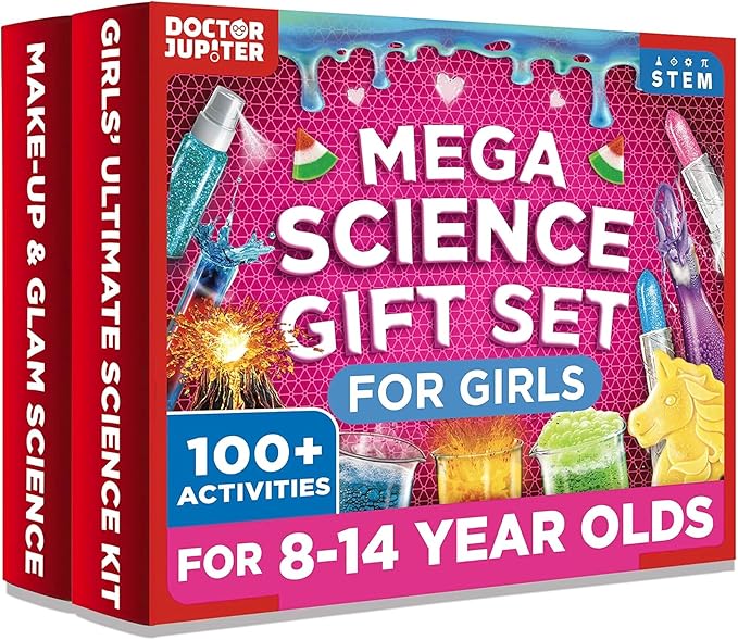 Doctor Jupiter Mega Science Gift Set | Set of ‘Girls’ Ultimate Science Kit’, ‘Glam Science Kit’ for Ages 8+ | Birthday Gift Ideas, STEM Learning & Educational Toys for 8-10-12-14 Year Olds