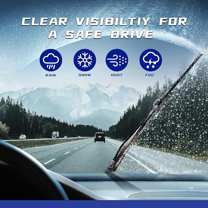 OEM QUALITY 26" + 16" Premium All-Seasons Durable Stable And Quiet White Windshield Wiper Blades (Set of 2)