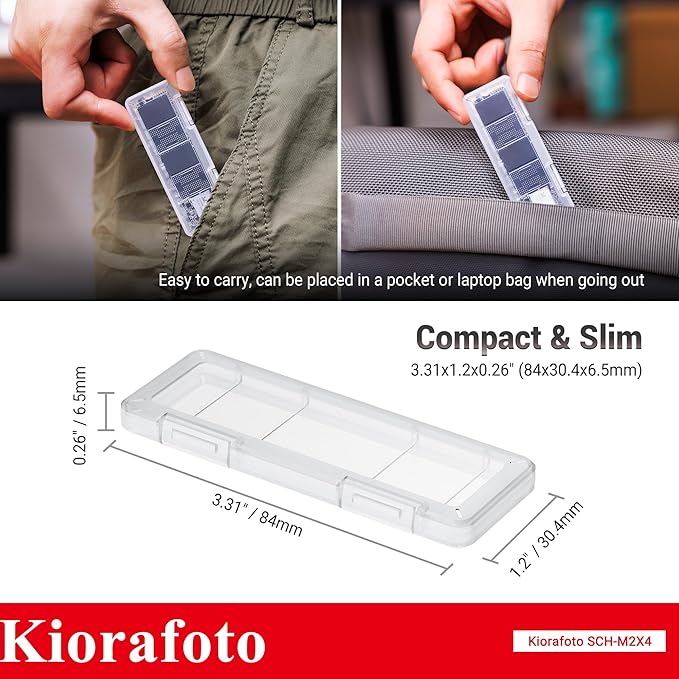 4 Pack Clear Plastic M.2 2280 2260 2242 2230 SSD Case, Portable M.2 NVMe 2280 SSD Holder Protective Box Storage with Label, Individual M.2 Drive Storage Case Anti-Static & Shockproof