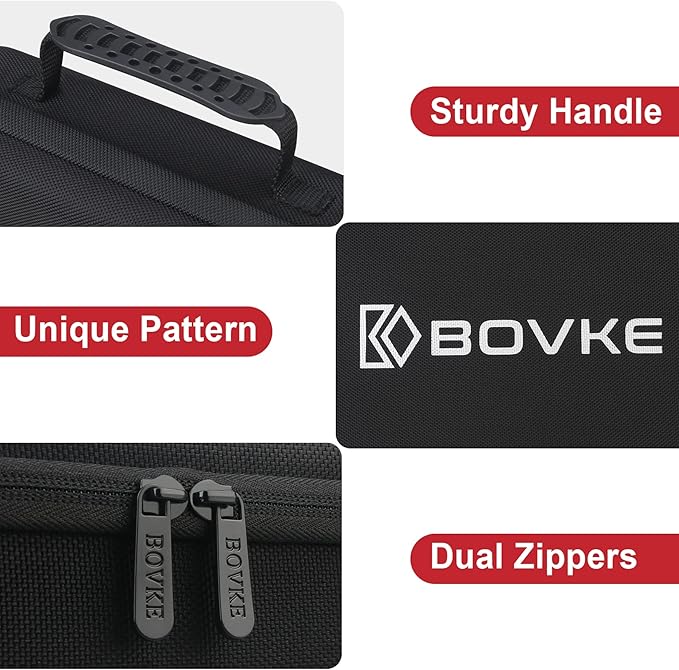 BOVKE Electronic Organizer Travel Cable Organizer Bag Electronic Accessories Case Portable Tech Organizer for Tablet Apple iPad 11in, Hard Drives, Cables, Chargers, iPhone, Power Bank, Black