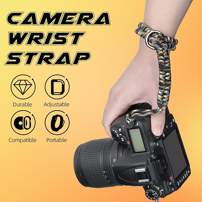 SUNYA Camera Wrist Strap for Photographers Paracord Rope Camera Hand Strap Compatible for DSLR or Mirrorless Camera