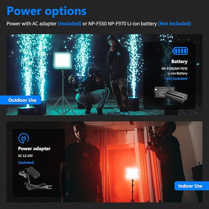 NEEWER 2 Pack 660 PRO RGB LED Video Light with App Control Tripod Stand Kit, Studio Panel Key Lighting for Gaming Streaming Zoom YouTube Webex Photography, 360° Full Color, 50W Dimmable