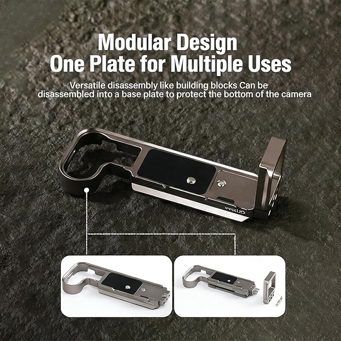 CASYDYEN L-Plate Bracket with Quick Release Arca Base for Hasselblad X2D Camera, Vertical & Horizontal Shooting Switch for DJI RS4/RS3/RSC2 Stabilizer, Release Plate Mount with Cold Shoe(Black)