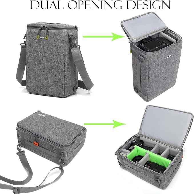 svatin Camera Insert Bag,Shockproof &Pressure-proof Dual Opening Padded Camera Lens Cube Case Backpack,Digital DSLR SLR Mirrorless Cameras Storage,Suitable for mountaineering bags over 20 liters(M)
