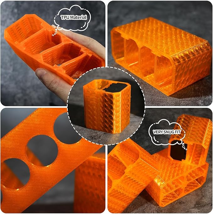 LingoFoto 2PCS Camera Battery Storage Soft Case with 4 Warehouses for Sony NP-FZ100 Camera Battery Protective Pack Case Holder (Orange,Four Warehouses)