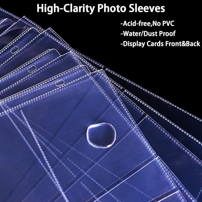 Zofly 20 Pack 4x6" Photo Album Refill Pages, 12x12, 240 Pockets, Double-Sided, Clear, Water/Dust Proof, 3 Ring Binder Compatible