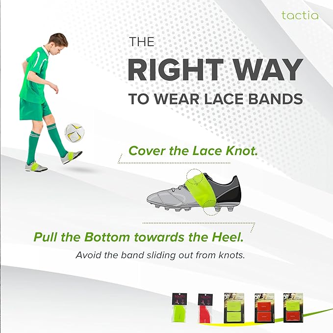 Tactia Soccer Lace Bands Youth – Premium Silicone – Lace Cover for Soccer Cleats, Soccer Shoe Lace Bands (1 Pair)