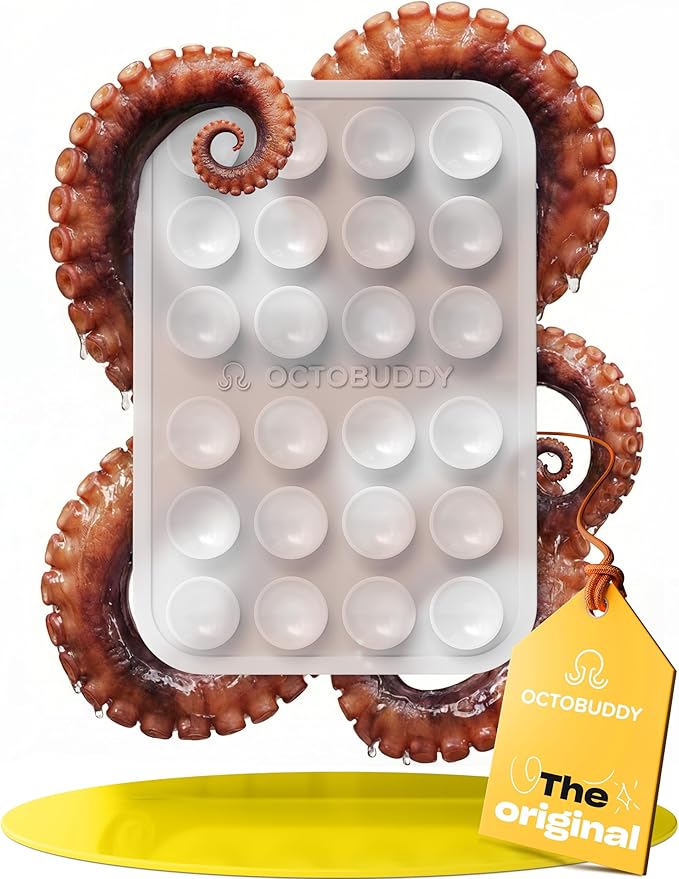 OCTOBUDDY Classic - Silicone Suction Phone Case Adhesive Mount - Hands-Free, Strong Grip Holder for Selfies & Videos - iPhone & Android Compatible - 2.25″ x 3.25″, Transparent