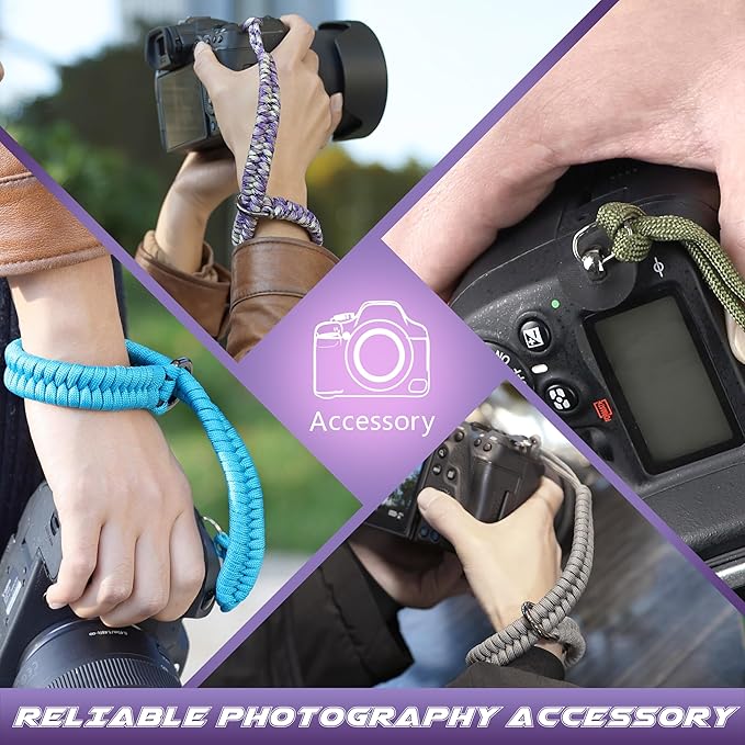 SUNYA Camera Wrist Strap for Photographers Paracord Rope Camera Hand Strap Compatible for DSLR or Mirrorless Camera