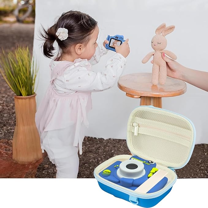 Leayjeen Kids Camera Case Compatible with OUTUVAS/Goopow/Mgaolo/HOOMOON/Kids Camera Toys and Kids Digital Video Camcorder Camera,Best Birthday Festival Gift -Blue(Case Only)