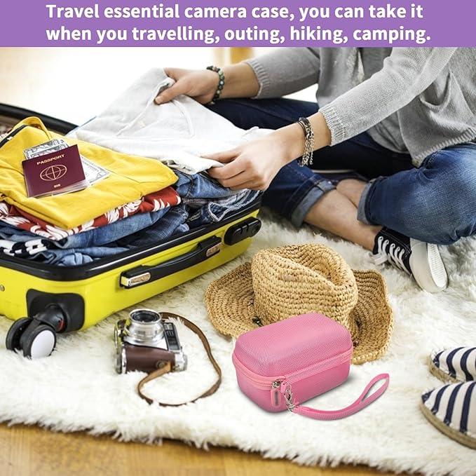Digital Camera Case Compatible with TEBNGIHNM for Duluvulu for Oiadek for zheozeig for Zostuic for Toiauaha 4K Vlogging Camera. Storage Holder Bag for Canon PowerShot (Box Only) - Pink