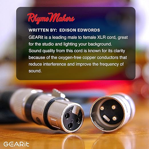 GEARit XLR Male to Female Microphone Cable (3 Feet, 10 Pack) 3-Pin Balanced Shielded Mixer, Recording Studio, Podcast - Multi Colored