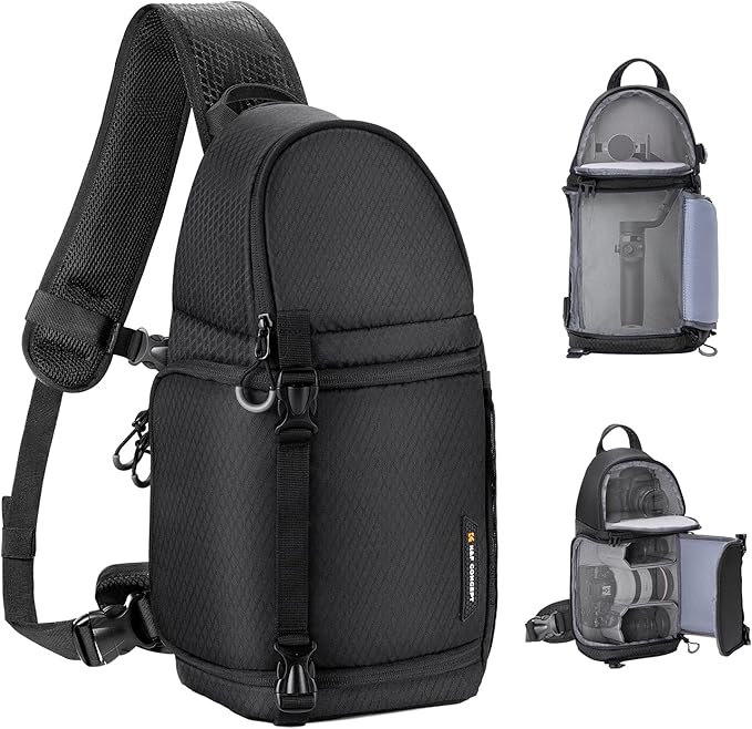 K&F CONCEPT Camera Sling Bag Crossbody Bag Camera Shoulder Backpack DSLR/SLR/Mirrorless Photography Bags Compatible with Canon/Nikon/Sony/Fuji/Gopro/DJI