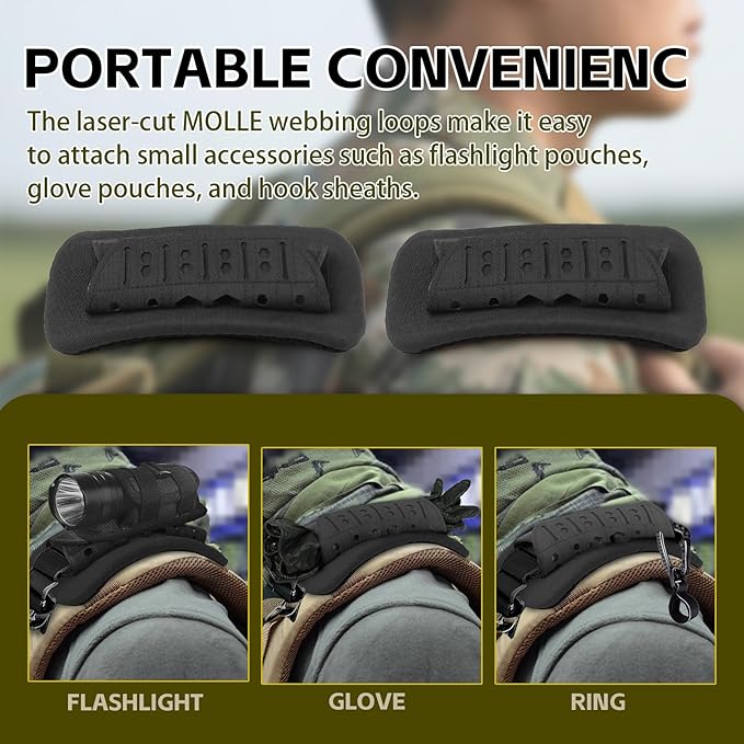 Archerest 2 Pack Tactical Plate Carrier Shoulder Pads, Soft Vest Shoulder Strap Cushion, Mesh Breathable Strap Pad for Backpack