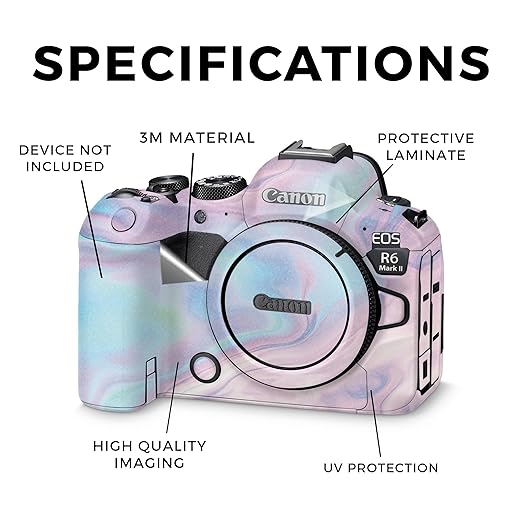 Glossy Glitter Camera Skin Compatible with Canon EOS R6 Mark II Camera (2022) - Pastel Wave - Premium 3M Vinyl Protective Wrap Decal Cover - Easy to Apply | Crafted in The USA by MightySkins