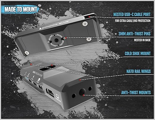 KONDOR BLUE | USB-C Media Hub Compatible with iPhone 15/16 | Mobile Video Rig, Full Sized HDMI for Monitoring & Workflows | Space Gray