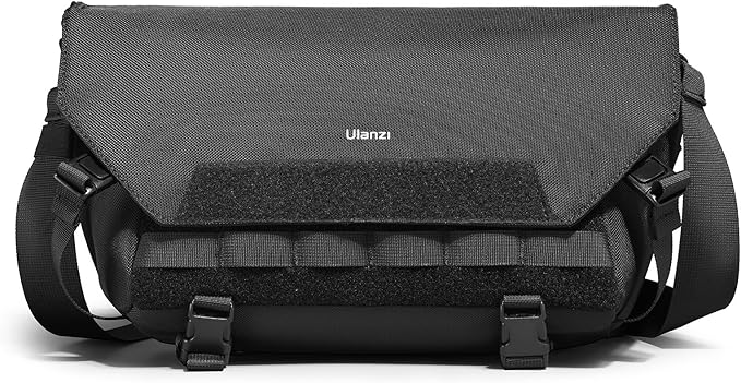 ULANZI Sling Camera Case with Tripod Holder, Small Compact Camera Tactical Shoulder Bags for DSLR/SLR/Mirrorless Cameras, Water-Resistant Crossbody Bag Women Men, Black BC08