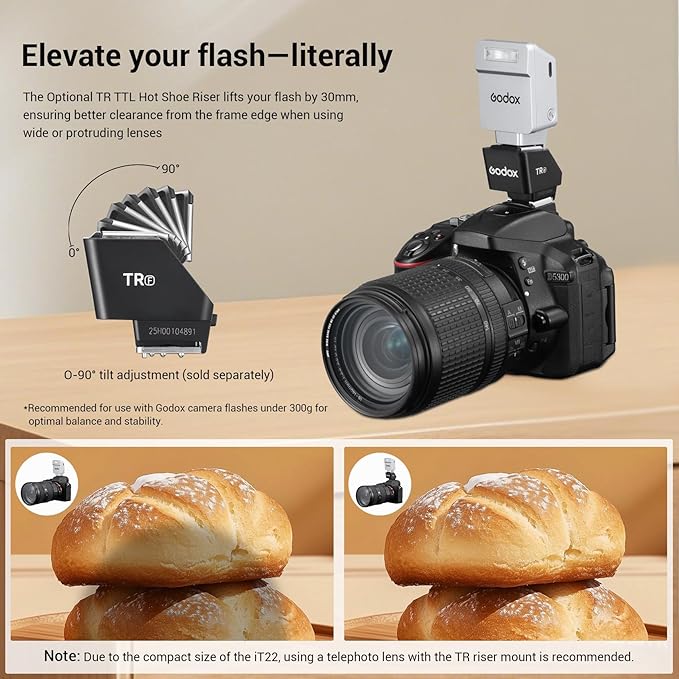 Godox iT22 N Mini Camera Flash for Nikon with 7.4V 300mAh Battery Manual/TTL Modes 700+Flashes 1.5s Recycle Hot Shoe Flash with Diffuser/Color Filters Accessories for Nikon Camera (Silver)