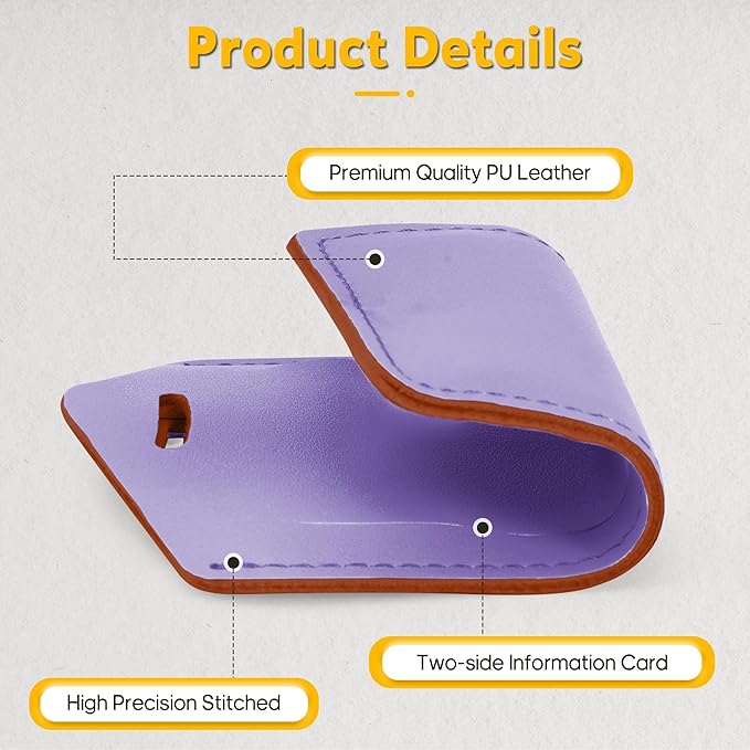 Travelambo 16 Pack Luggage Tags for Suitcases Privacy Protection Bag Tags Faux Leather Travel Accessories Essential, Classic Purple