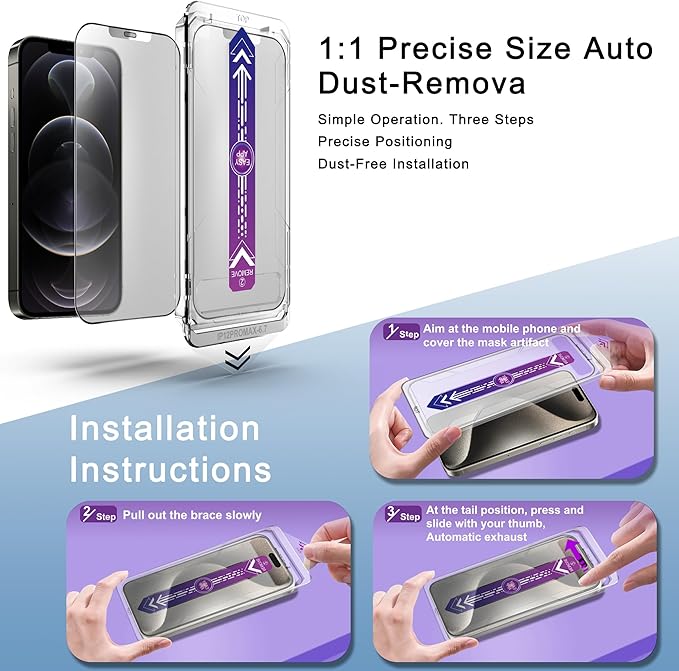 SHANG PIN JIA 2 Pack Matte Screen Protector for iPhone 12 Pro Max 6.7-Inch Auto Dust Removal, No Bubbles, Tempered Glass Film, Easy Installation
