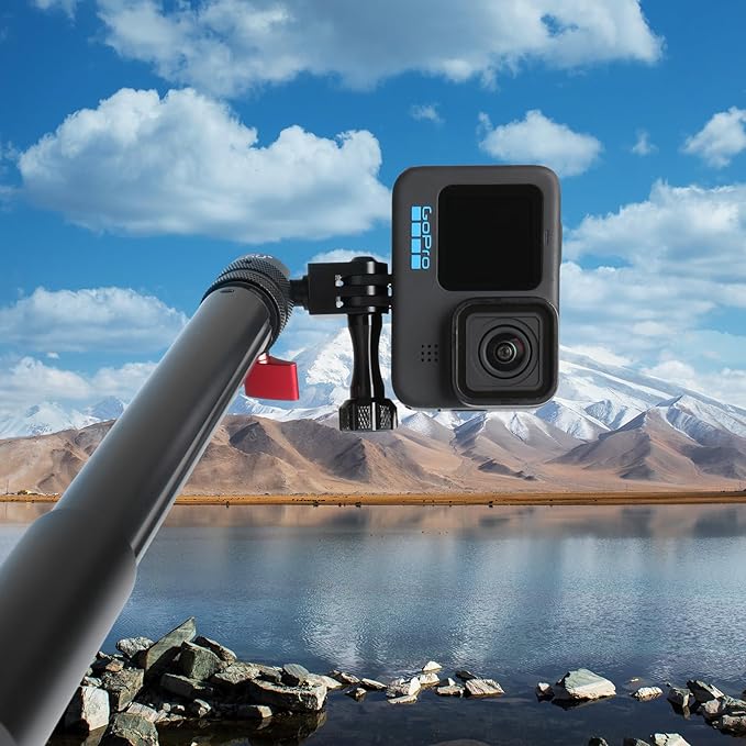 HSU Cold Shoe Mount Adapter, Aluminum 1/4”-20 Screw Hole 360° Rotation Camera Tripod Mount for GoPro Hero 13/12/11/10/9/8/7/DJI Osmo Action, Applicable for Tripod Selfie Stick and DSLR Camera Flash