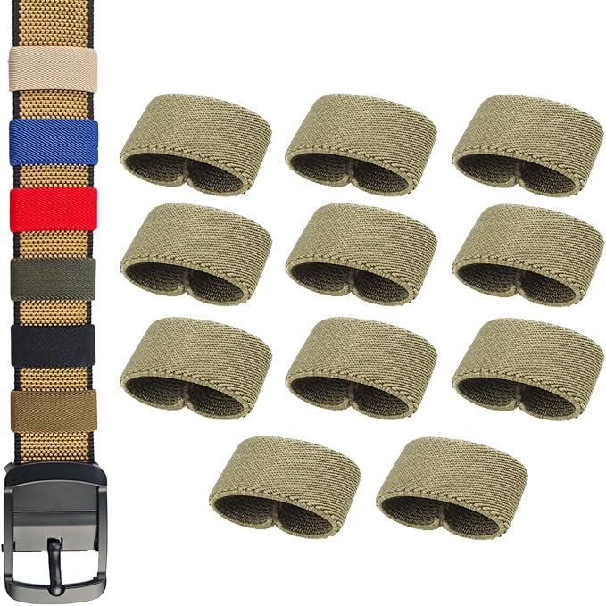 11 Pcs Thickening Elastic Belt Keepers, Nylon Webbing Strap Organizers & Holders for 1.5" to 2" Wide Belts