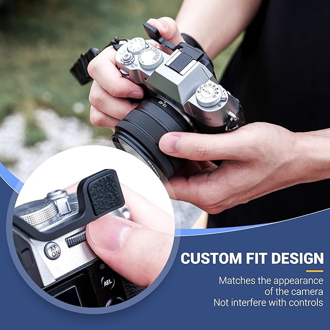 JJC Deluxe Metal Thumb Up Grip for Fuji Fujifilm X-T50 XT50 Mirrorless Camera, Hot Shoe Thumb Rest Support Grip for Stable and Safe Hand Hold, Not Affect The Use of Camera Buttons, Silver Color