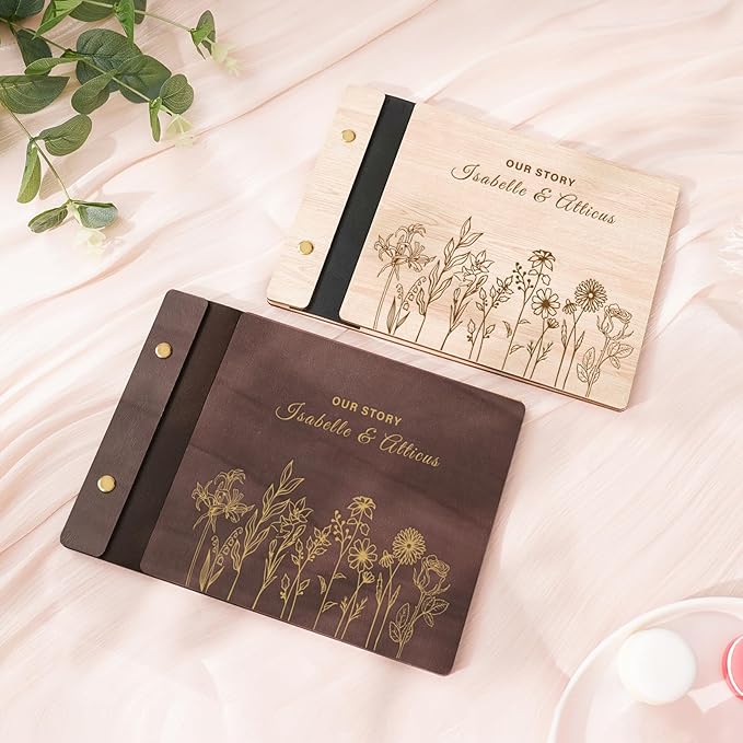 Personalized Wedding Photo Album, Custom Wedding Scrapbook With Name And Date, Couples Scrapbook Retro Diy Guest Book, Couples Anniversary Photo Album Best Gift