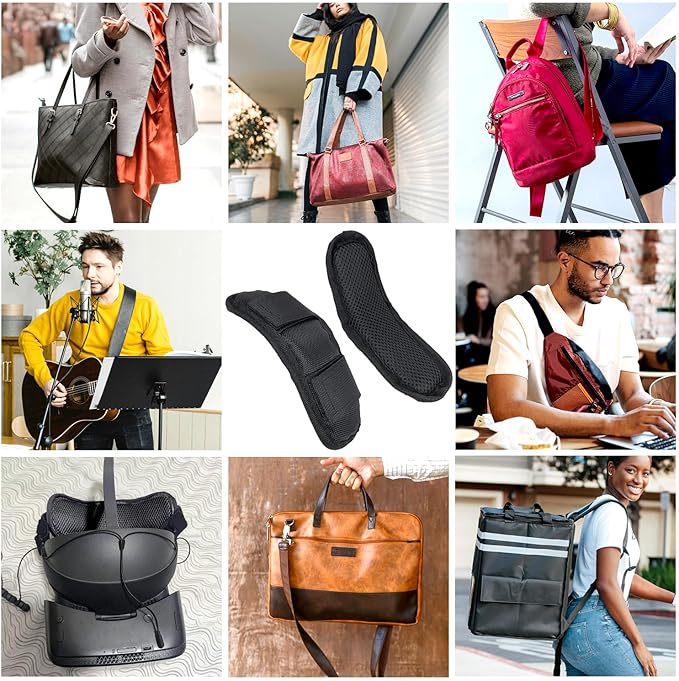 Removable Shoulder Strap Pad, Backpack Strap Pads, Guitar Strap Pad, Shoulder Pad for Bag Strap Pad, Shoulder Strap Padding, Black Removable Luggage Bags Shoulder Strap Pads