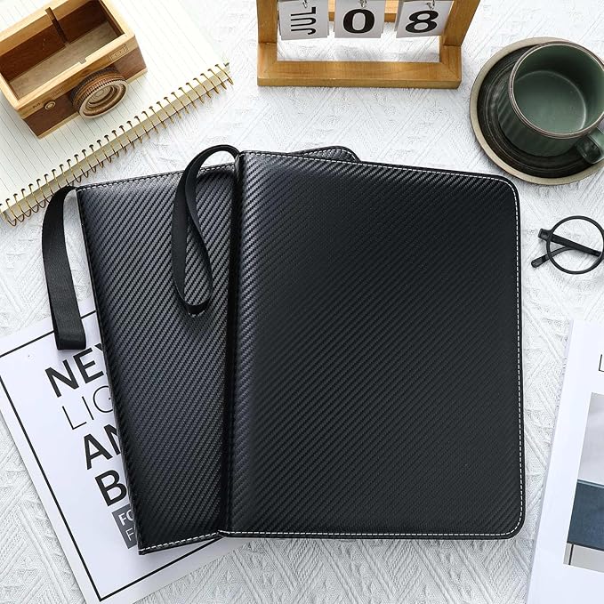 Feifeiya 2 Pack Acid Free Film Protector Storage Box 3 Ring Film Negative Sleeves Binder Preservers Portfolio Folder for Artwork Leather Storage Zipper Binder Box for 120 and 135 35 mm Negative
