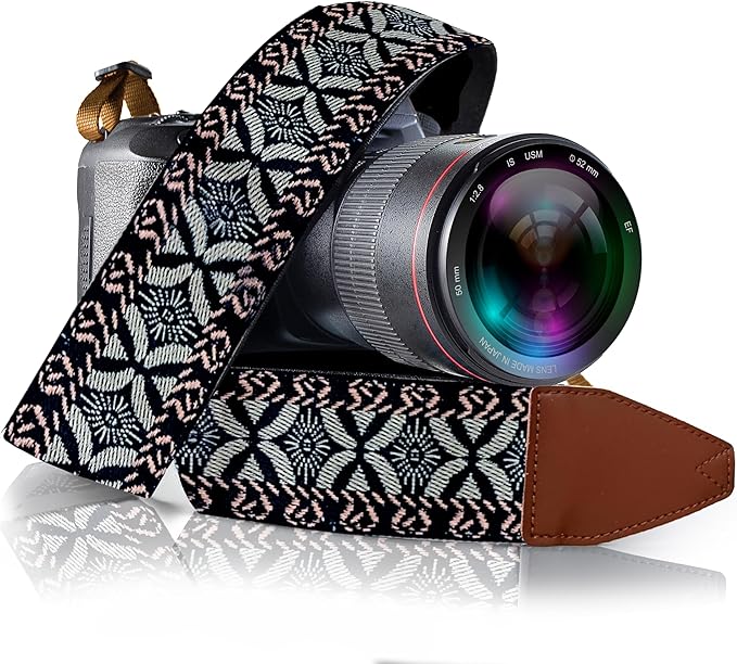 Art Tribute Camera Strap for All DSLR and Mirrorless Cameras. Add Your Name Or Initials Make It a Personalized Gift