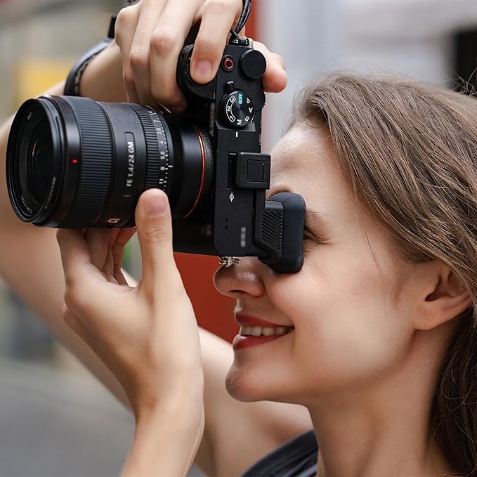 Upgraded A7C II A7CR Eyecup Eye Cup with Hot Shoe Cover, Soft Silicon Extended Viewfinder Eyepiece for Sony Alpha 7CII 7C R 7C II (Not Fits A7C) with Built-in Cold Shoe Mount for LED lights Microphone