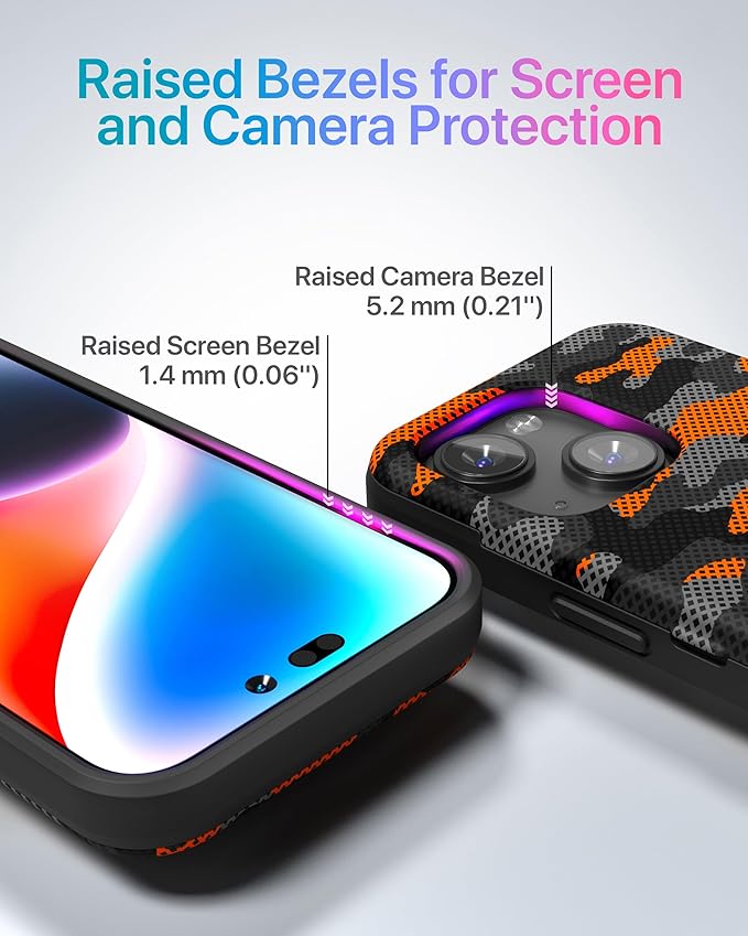 TORU for iPhone 15 Wallet Case with Card Holder, Hidden ID Credit Card Slot Flip Kickstand, Slim Fit Shockproof Heavy Duty Phone Cover with Strap - Camouflage Pattern