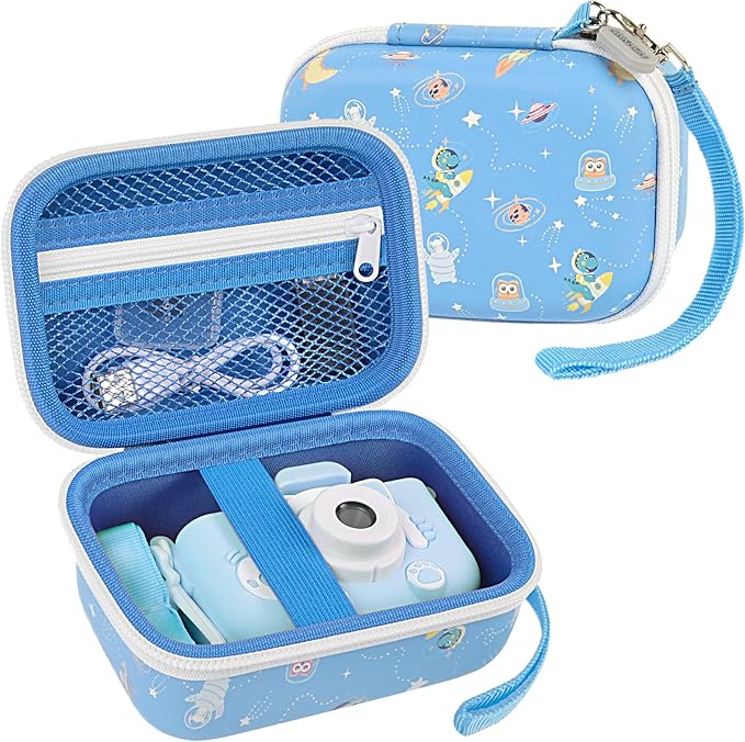 ANKHOH Kids Camera Case for Goopow/for Mgaolo/for CIMELR/for Seckton/for OZMI/for Dylanto Digital Camera Toys and Video Camcorder Storage Holder Organizer -Blue(Box only)