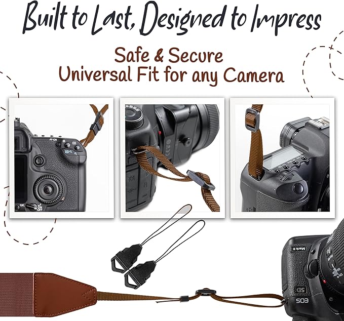 Art Tribute Camera Strap for All DSLR and Mirrorless Cameras. Add Your Name Or Initials Make It a Personalized Gift