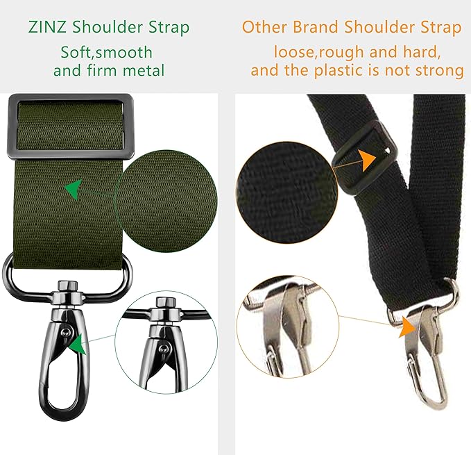 ZINZ Shoulder Strap 58" Ultra-Thick Fixed Padded and Adjustable Buckles Crossbody Strap for Briefcase Laptop Bag Luggage