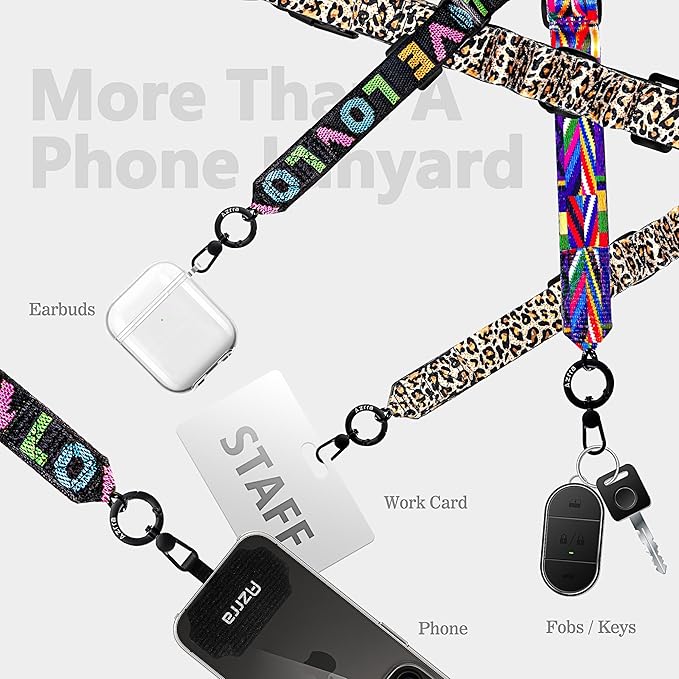 Azrra Adjustable Crossbody Phone Lanyard: Universal Crossbody Phone Strap Adjustable Cell Phone Lanyard for iPhone Samsung