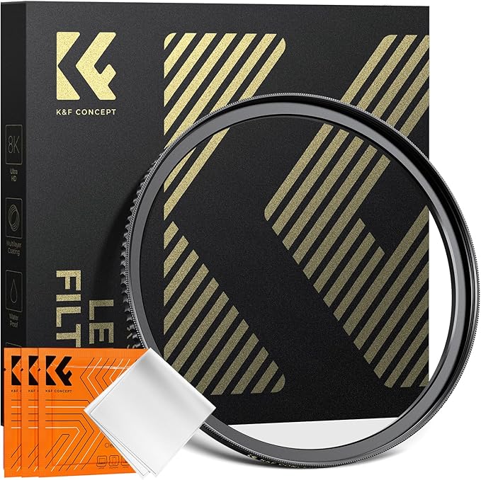 K&F Concept 62mm to 82mm Step-Up Lens Filter Adapter Ring CNC Machined Brass Filter Adapter Rings, for 62mm Lens Install 82mm Filter