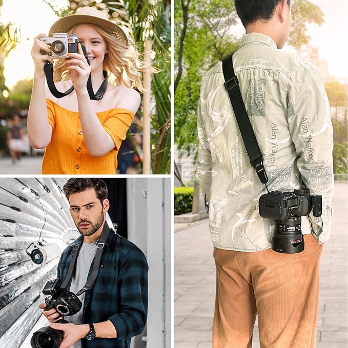 FIEIL Camera Strap with Quick Release Plate, Adjustable Camera Neck Strap, Comfort Camera Sling Strap, Quick Release buckles for/DSLR/SLR/Mirrorless Digital Cameras.