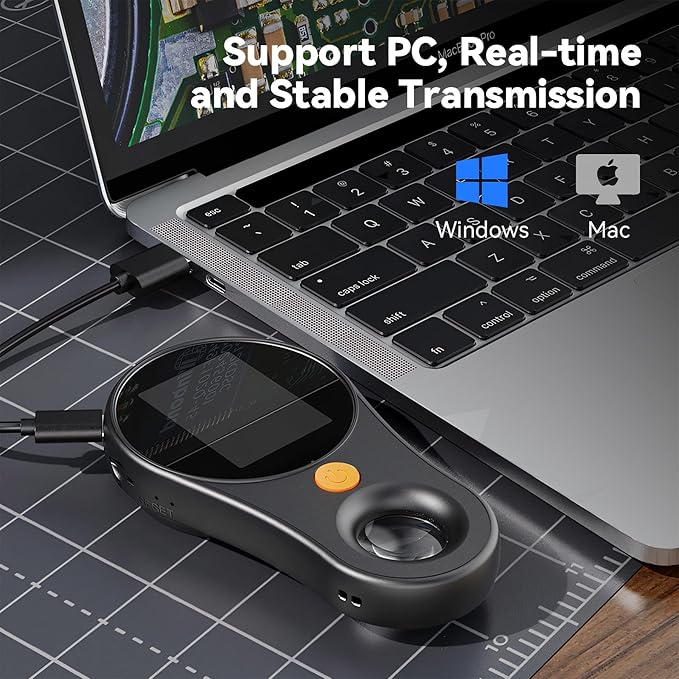 Microscope for Adult-2.0 Inch IPS Screen 100X Pocket Microscope, 3-Level Adjustable LED Lights Portable Handheld Mini Microscope,USB Connection to PC