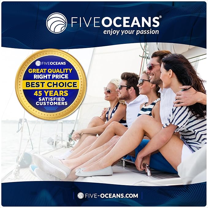 Five Oceans 12-Inch Anchor Safety Straps, Heavy Duty 7x19 PVC Coated Stainless Steel 6mm Wire Rope, Includes 5/16-Inch Carabiner Snap Hook and 5/16-Inch U-Bolt - FO4560