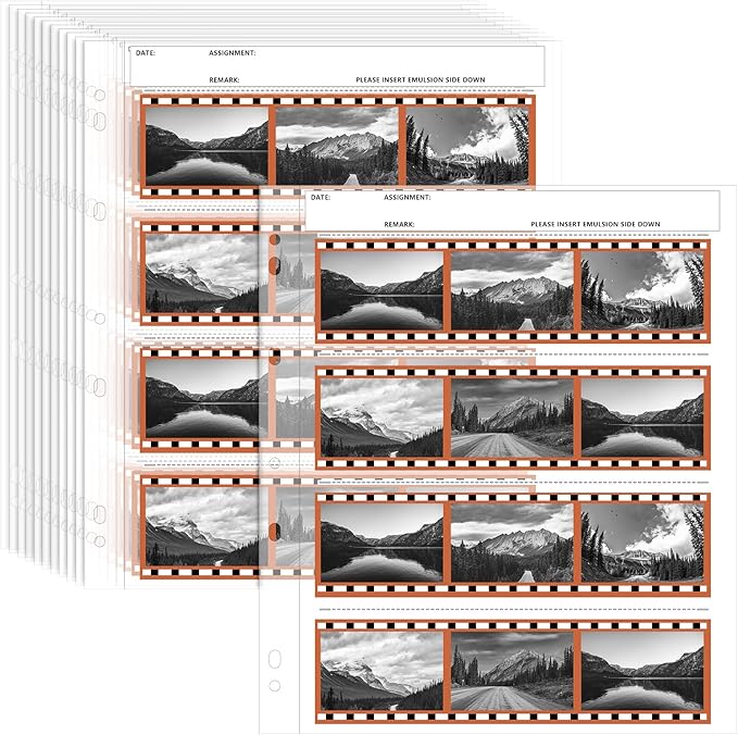 Skybooly 100 Pcs 120-4b Film Negative Sleeves Film Negative Page Preserver Storage Archival Sheet for Organizing Films
