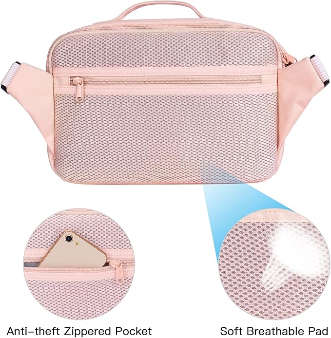 MOSISO Camera Shoulder Bag Case Crossbody Sling Purse, DSLR/SLR/Mirrorless Compact Padded Photography Handbag with Rain Cover Compatible with Canon/Nikon/Sony Cameras and Lenses, Pink