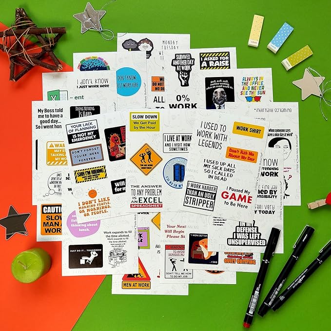 BulbaCraft 100Pcs Funny Work Stickers for Adults, Stickers for Adults Work, Adulting Decals Work, Coworker Laptop Decals, Gifts for Women & Men