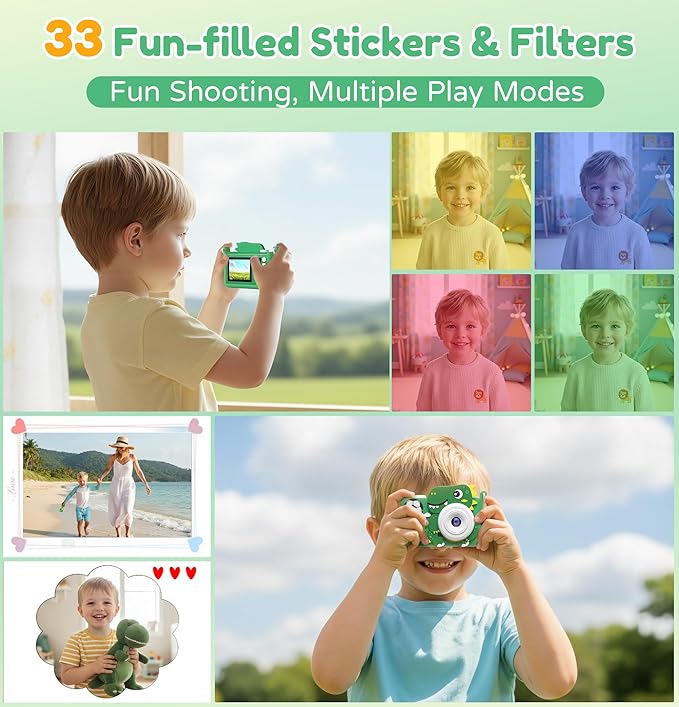 Kids Camera for Boys with Tripod & 32GB Card, 1080P HD Toddler Digital Video Camera, Portable Travel Toys Best Birthday Festival Gifts for Boy 3 4 5 6 7 8 9 10 Year Old