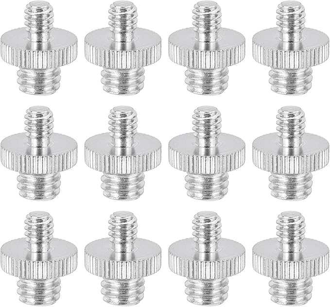 PATIKIL 3/8" Male to 1/4" Male Thread Camera Tripod Screw Adapter, 12 Pcs Camera Converter Screw Adapter Connector for Microphone Tripod Monopod Ball Head Light Stand Mount, Silver