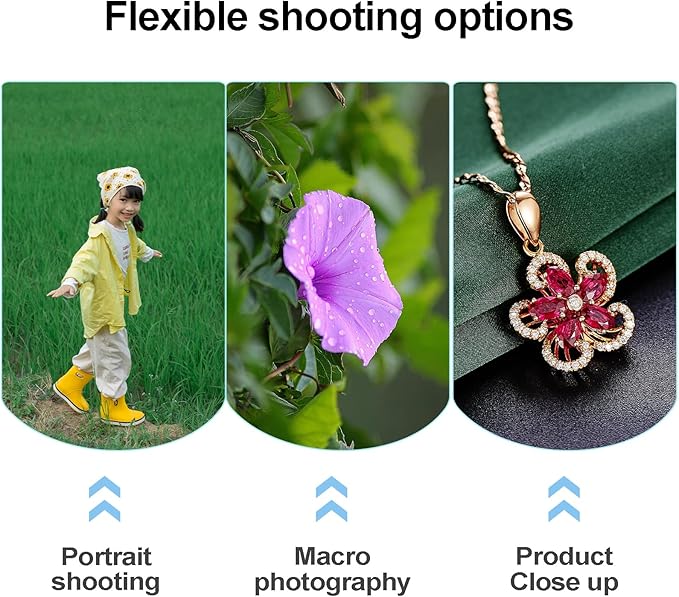 60mm Telephoto Lens for iPhone Android Smartphone, Compatible with SmallRig NEEWER Phone Cage, with 17mm Thread Universal Phone Lens Clip and Black Portable Bag