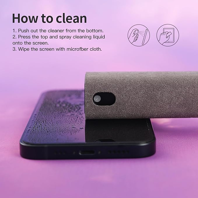Screen Cleaner Kit 3 Pcs, Two in One Screen Cleaner Spray and Wipe, Touchscreen Mist Cleaner Spray Bottle for Phone/Laptop/Tablet/TV/Monitor/Car Screens