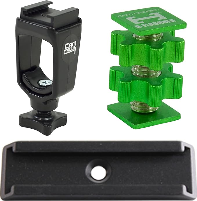 Cam Caddie Scorpion / EX Lockout Kit and Stabilizer Support Mount / Bracket for Canon Nikon Sony and Panasonic / Lumix DSLR Camera Includes: (1) Accessory Shoe + (1) D – Flashner + (1) 3” Balance Wing