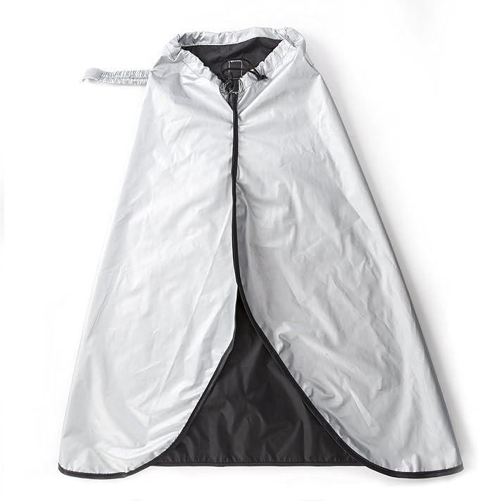 Movo CRC03 Extra-Long Camera Rain Coat Rain Cover for DSLR Cameras, Lens, and Tripod (Metallic Gray)